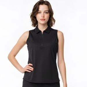 Black IZOD Sleeveless Women's Golf Top